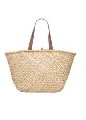 Słomkowa torebka damska typu shopper TOREC-1219-1E(W26), widok produktu z tyłu na białym tle.