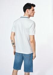 Biała koszulka polo z bawełny POLMT-0080-11(W25)-04