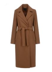 Długi płaszcz damski w kolorze camel PLADT-0048-24(Z23)-04