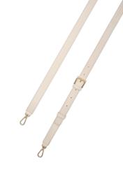 Skórzana kremowa torebka damska shopper TORES-1204-0B(W26),  zbliżenie na pasek produktu, widok na białym tle.