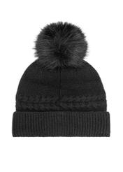 Ciepła czapka zimowa damska czarna CZADT-0186-99(Z24)-02