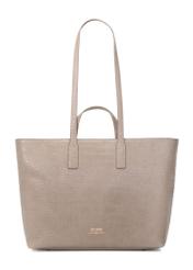 Beżowa torebka damska shopper TOREC-1204-1D(W26), widok produktu z przodu na białym tle.
