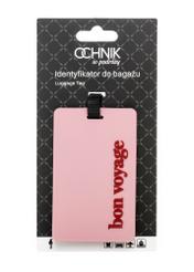 Identyfikator do bagażu AW-012-0015-5D(W26), widok produktu z opakowaniem na białym tle.