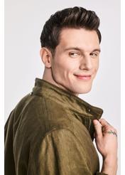 Lniana kurtka męska w kolorze khaki KURMT-0271-54(W25)-03