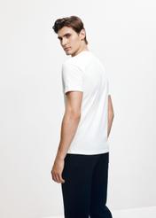 Biały bawełniany t-shirt męski TSHMT-0108-11(Z25)