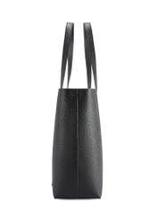 Czarna torebka damska shopper TOREC-1208-9I(W26), widok produktu od boku na białym tle.