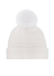 Ciepła czapka zimowa damska kremowa CZADT-0186-12(Z24)-02
