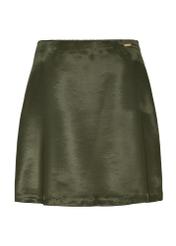 Satynowa spódnica mini w kolorze khaki SPCDT-0104-55(W25)-04