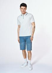 Biała koszulka polo z bawełny POLMT-0080-11(W25)-01