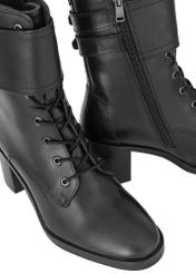 Czarne skórzane botki damskie BUTYD-1028-99(Z23)-05
