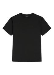 Czarny bawełniany T-shirt męski TSHMT-0120-99(Z25), widok produktu z przodu na białym tle.
