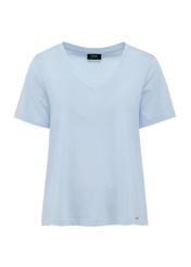 Błękitny t-shirt damski basic TSHDT-0120-60(W25), zdjęcie produktu z przodu na białym tle.