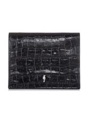 Mały czarny portfel damski croco PORES-0846-99(W23)-01