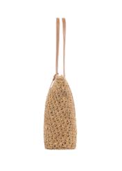 Słomkowa torebka shopper TOREC-1218-1E(W26) - widok produktu z boku, na białym tle. 