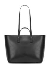 Czarna torebka damska shopper TOREC-1204-99(W26), widok produktu z tyłu na białym tle.