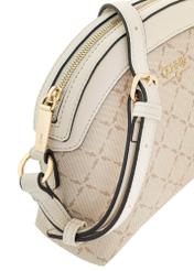 Beżowa listonoszka półokrągła z monogramem TOREC-1025-81(W25)-06