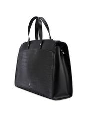Czarna torba damska croco TOREC-1143-9G(W26), widok produktu skosem na białym tle.