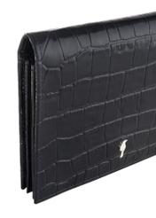 Mały czarny portfel damski croco PORES-0846-99(W23)-05