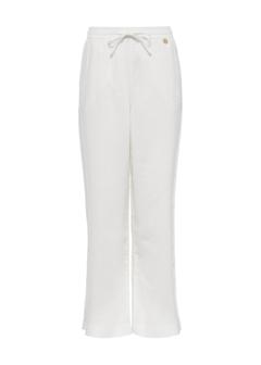 Lniane kremowe spodnie damskie SPODT-0102-12(W25)