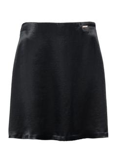 Czarna satynowa spódnica mini SPCDT-0104-99(W25)