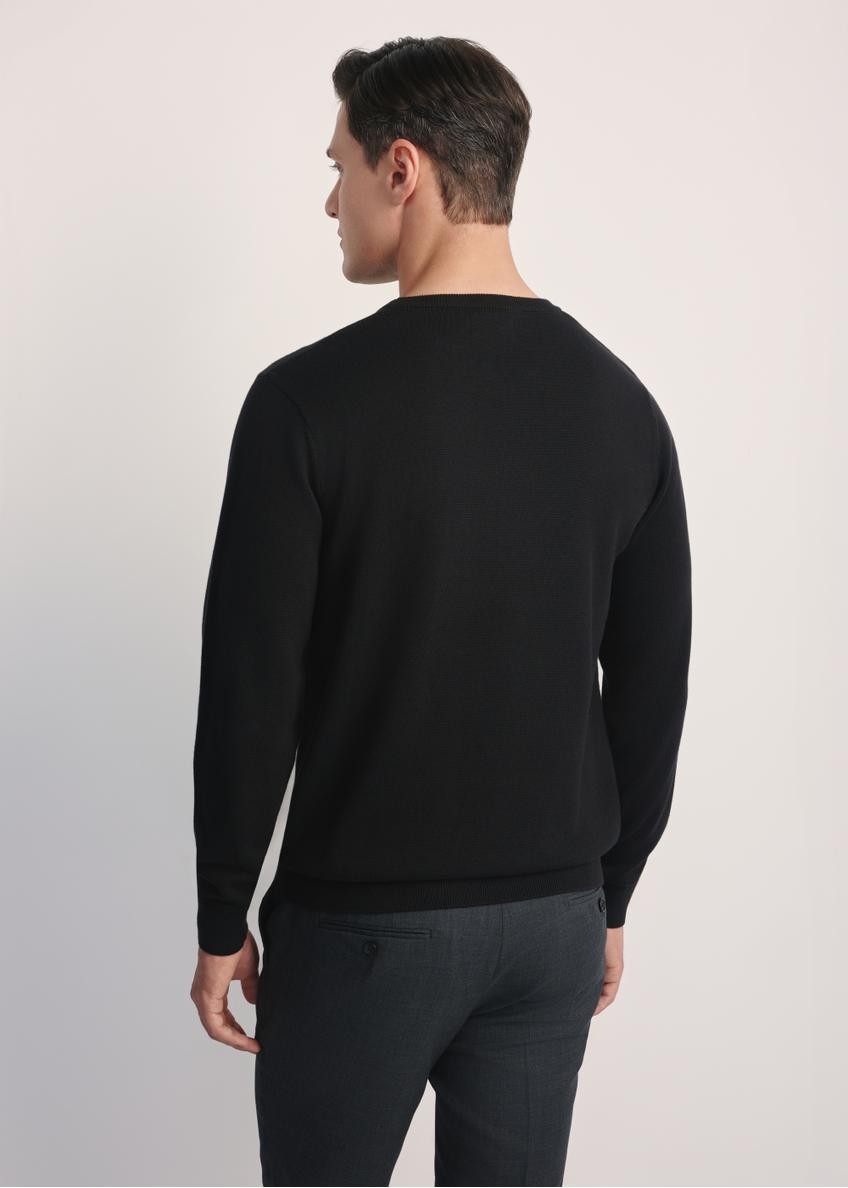 Czarny sweter męski basic SWEMT-0114A-99(Z25)