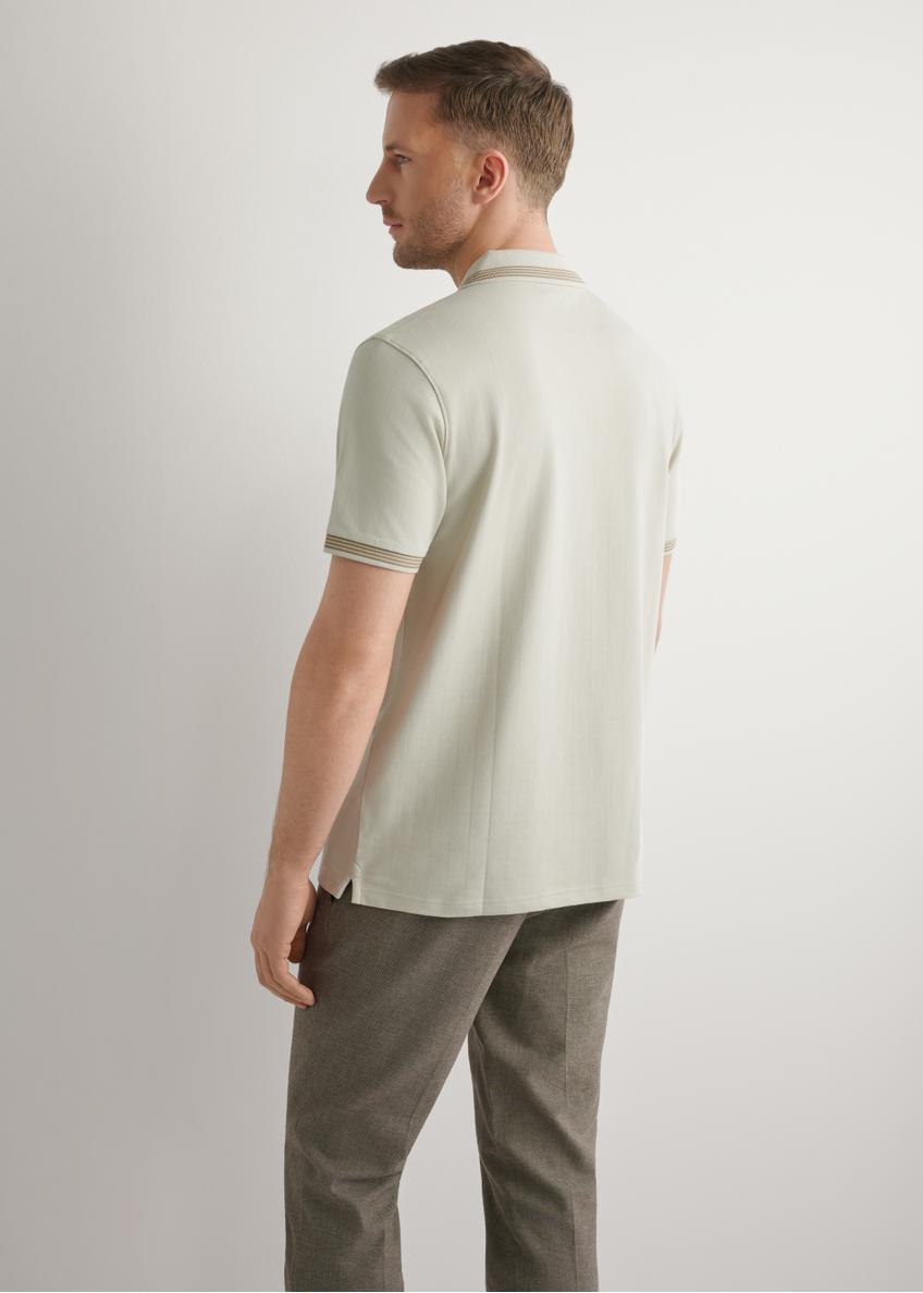 Koszulka polo w kolorze jasnego beżu POLMT-0090-1A(W26)