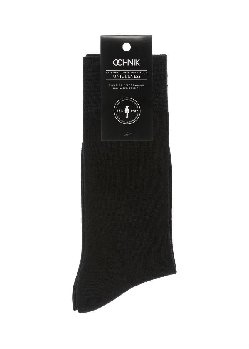 Długie czarne skarpety męskie SKAMT-0018A-99(W26)