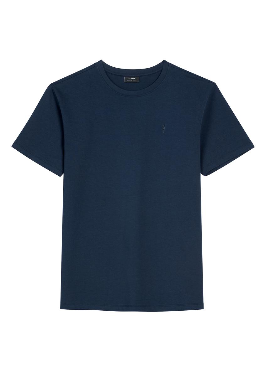 Granatowy T-shirt męski TSHMT-0120-7E(W26)
