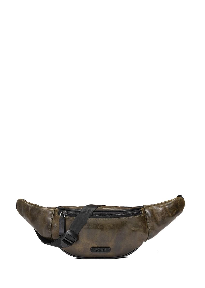 Skórzana ciemnozielona nerka męska TORMS-0107C-54(W25)-07