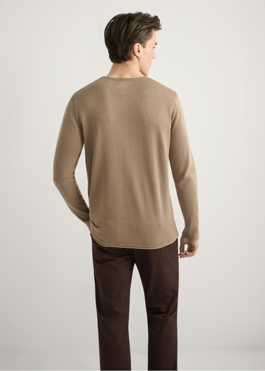 Bawełniany sweter męski w kolorze beżu SWEMT-0100-1K(W26)