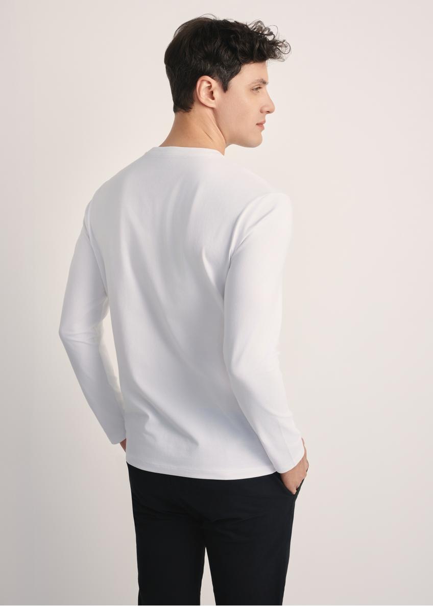 Biały longsleeve męski LSLMT-0008-11(Z25)