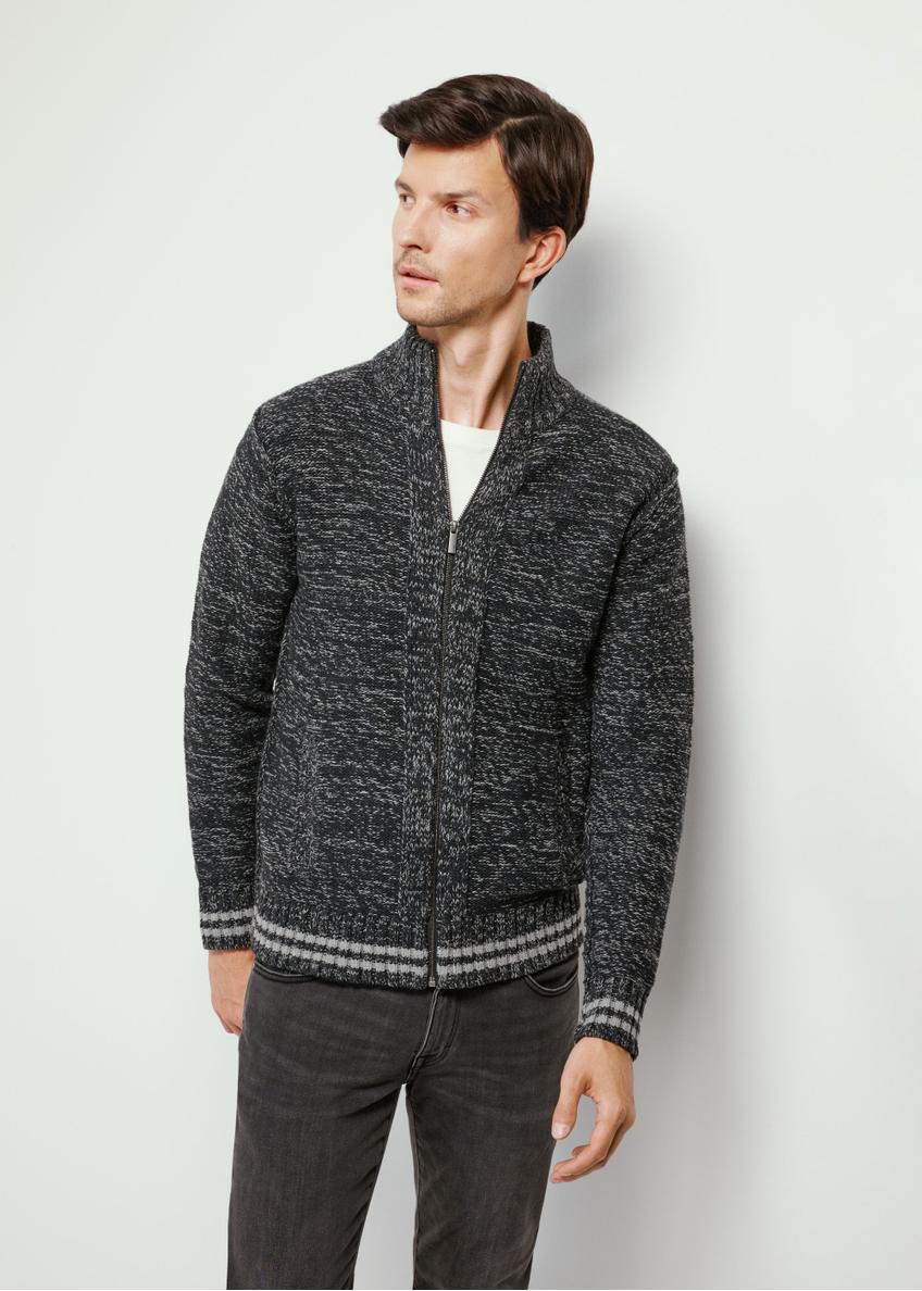 Granatowy sweter męski na suwak SWEMT-0155-69(Z24)-02
