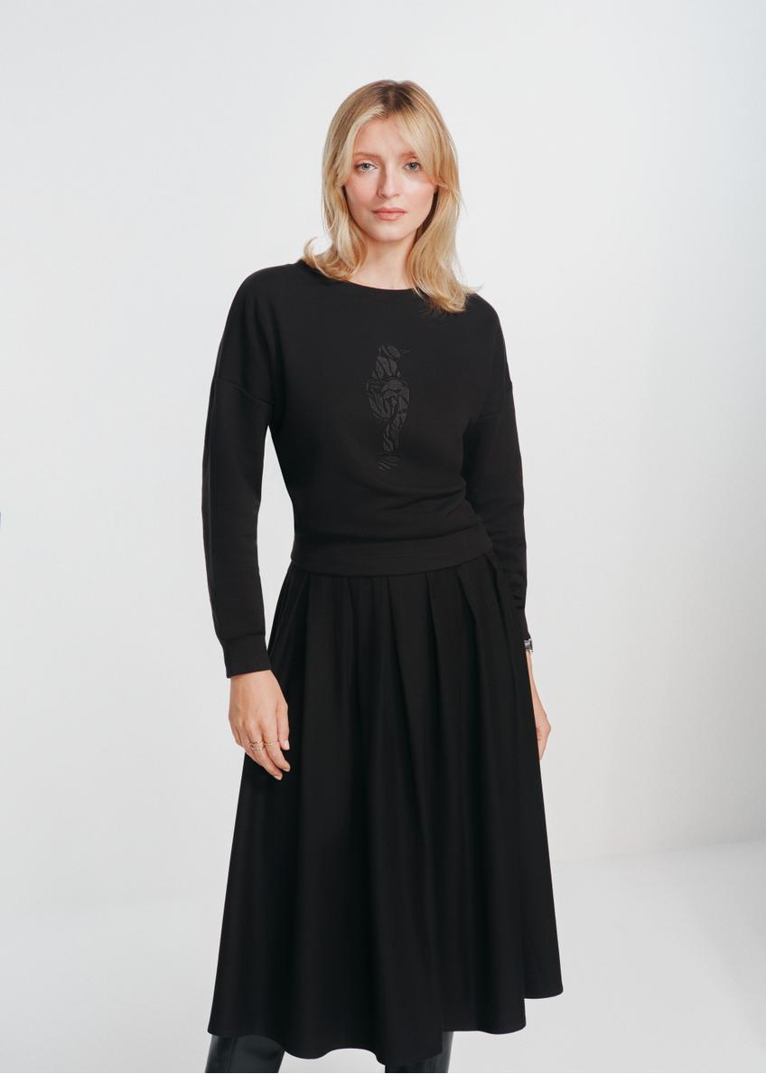Bluza damska z haftowanym logo BLZDT-0095-99(W24)-01