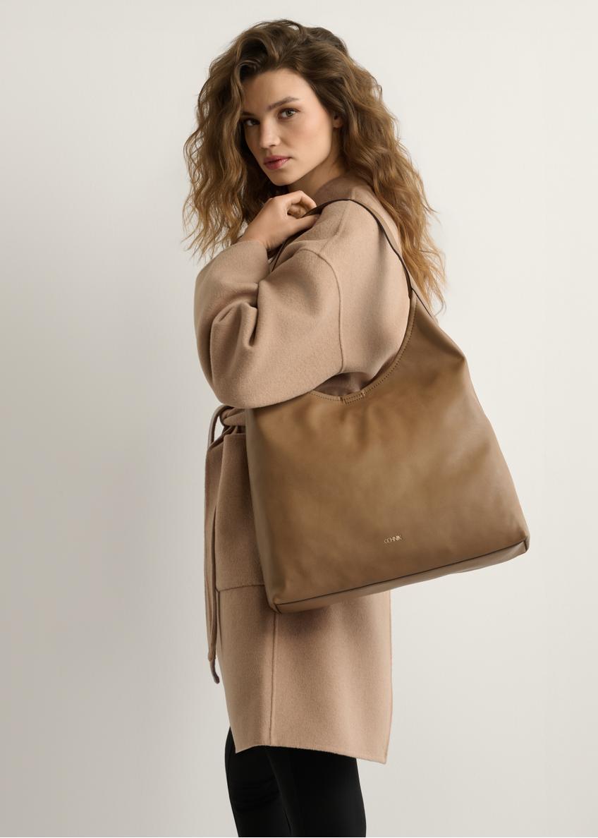 Duża torebka damska w kolorze camelu TOREC-1199-1D(W26)