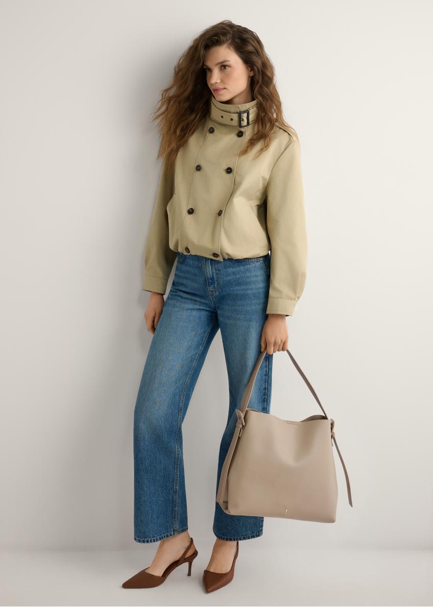 Beżowa torebka damska shopper TOREC-0903-1B(W26)