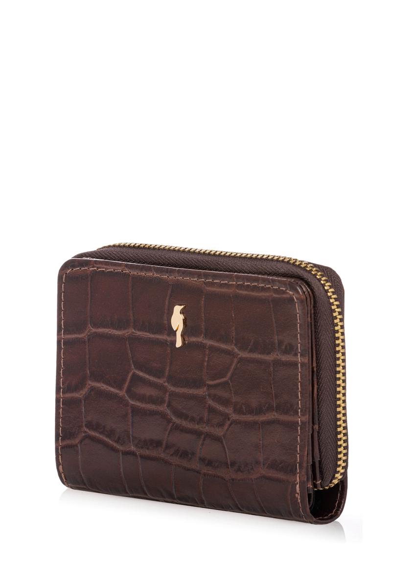 Brązowy portfel damski croco PORES-0888-1H(W26)