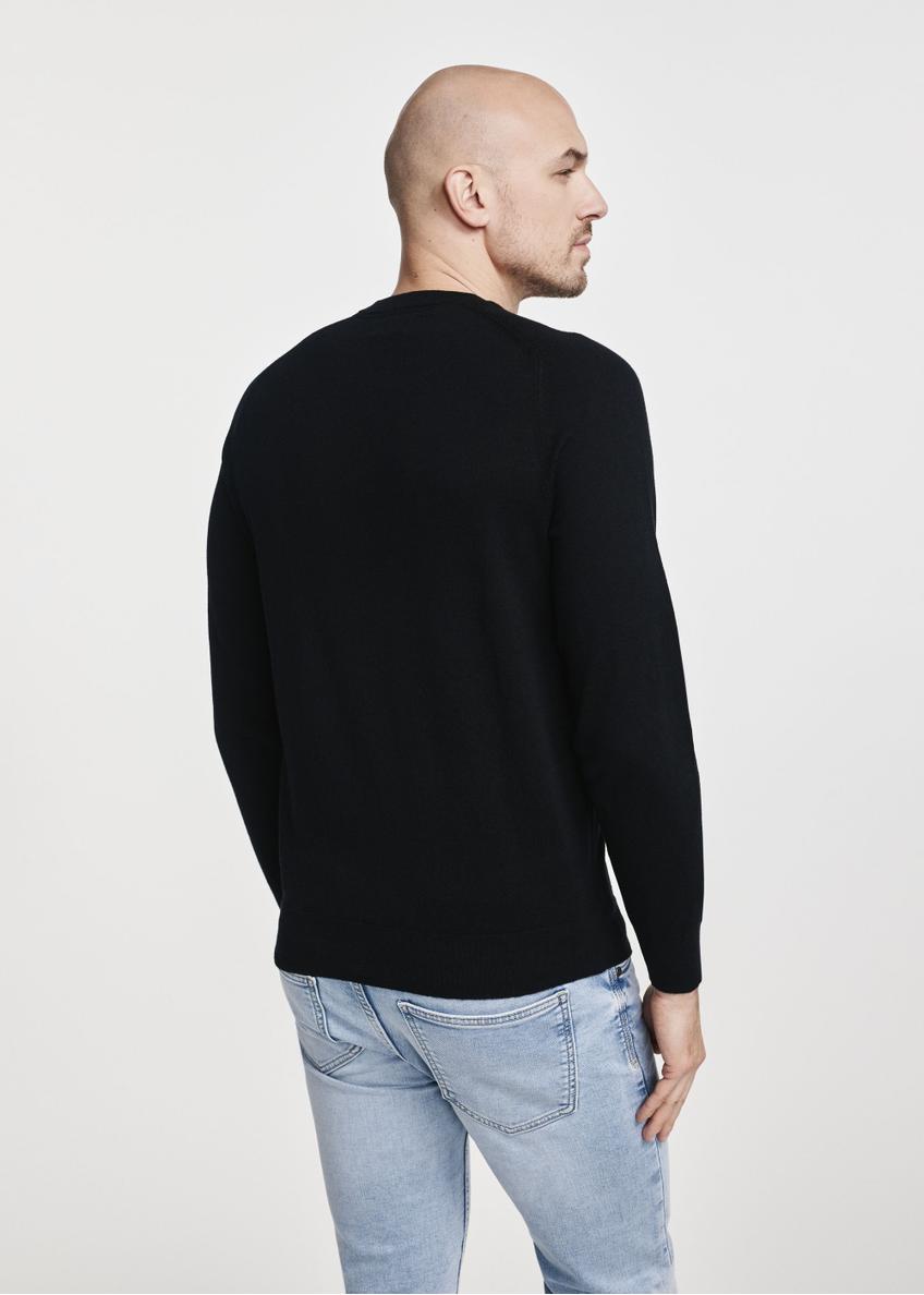 Czarny wełniany sweter męski SWEMT-0165-99(W25)