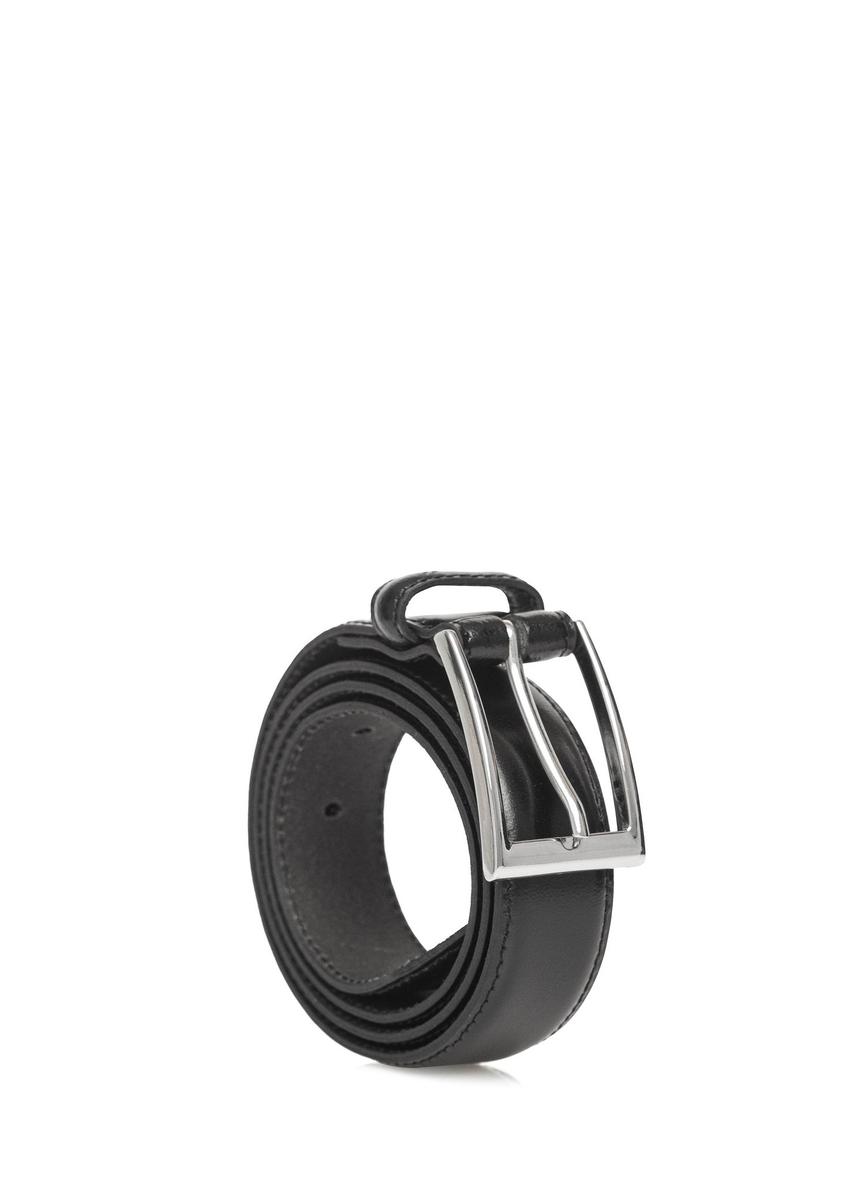 Czarny skórzany pasek męski PASMS-0244-99(Z25)