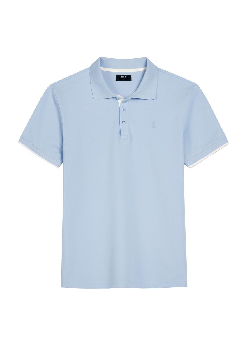 Jasnoniebieska koszulka polo z bawełny POLMT-0045B-7A(W26)