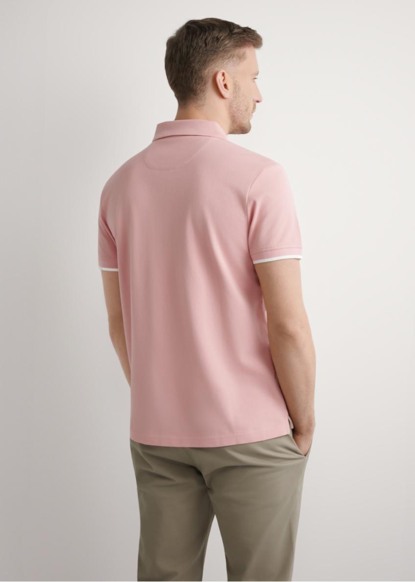 Różowa koszulka polo z bawełny POLMT-0045B-5B(W26)