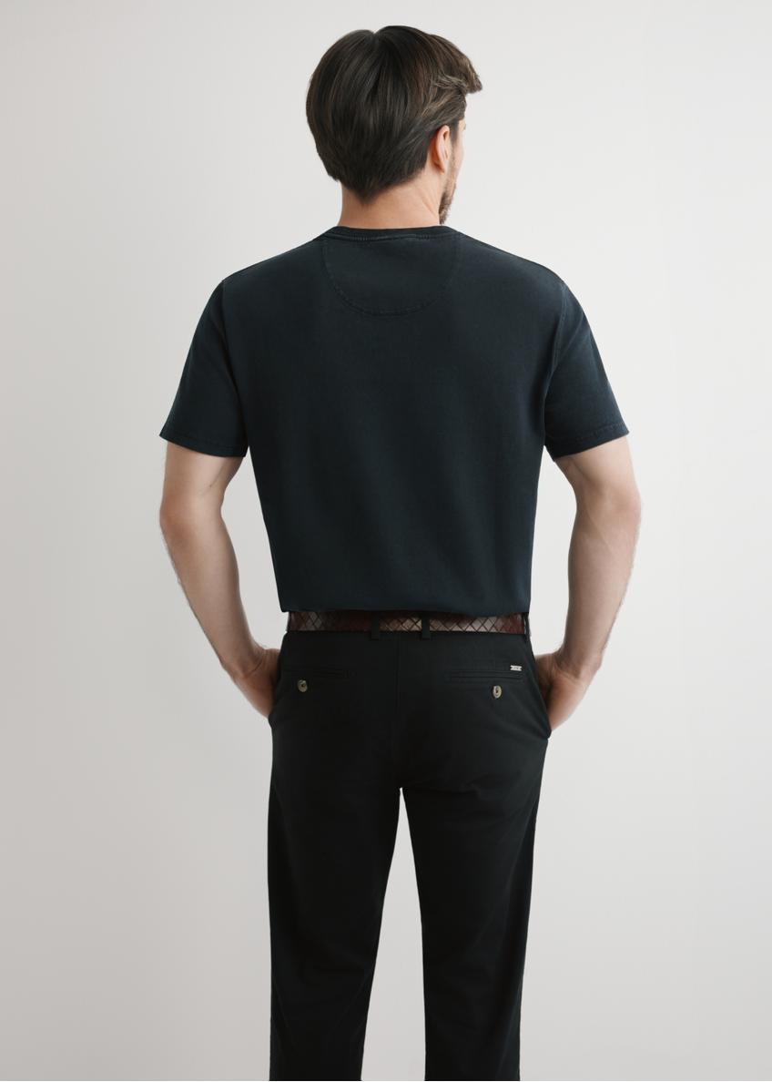 Czarny bawełniany T-shirt męski TSHMT-0140-99(W26)
