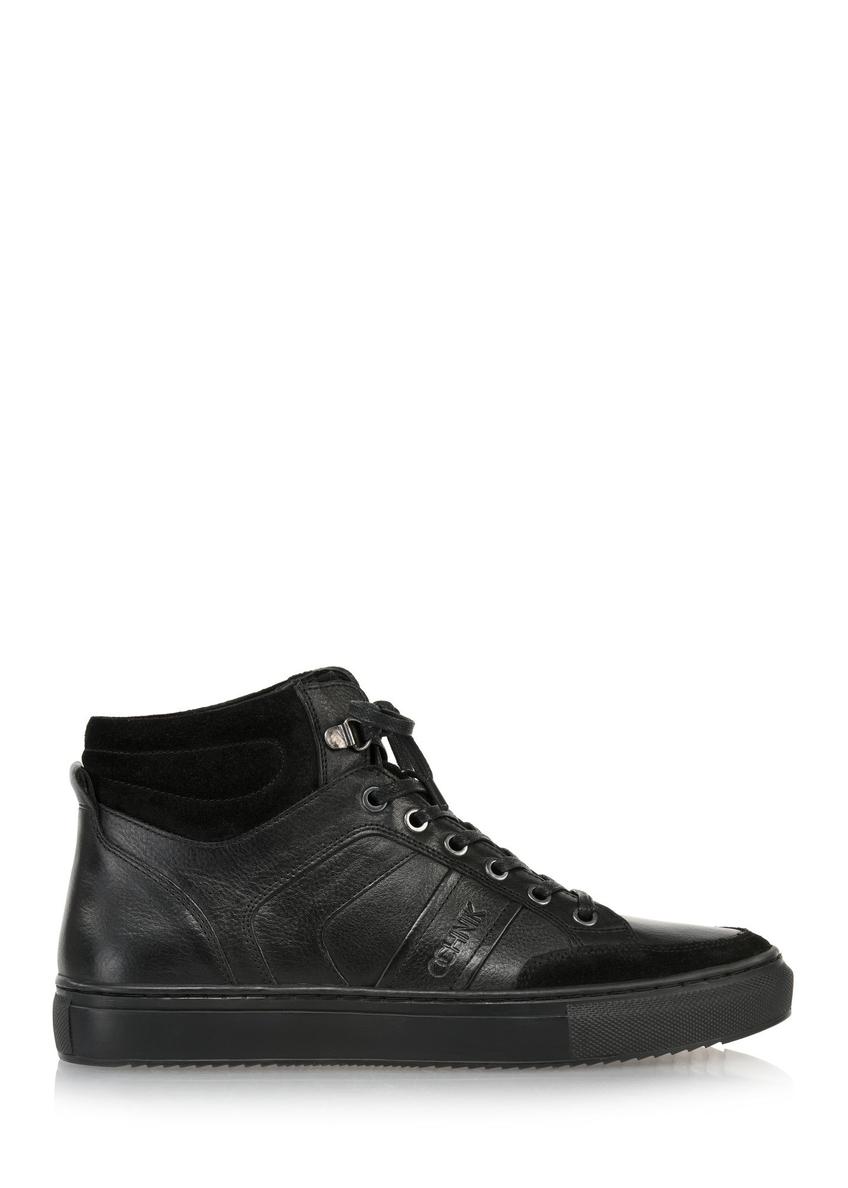 Czarne skórzane buty sportowe męskie BUTYM-0476-99(Z25)