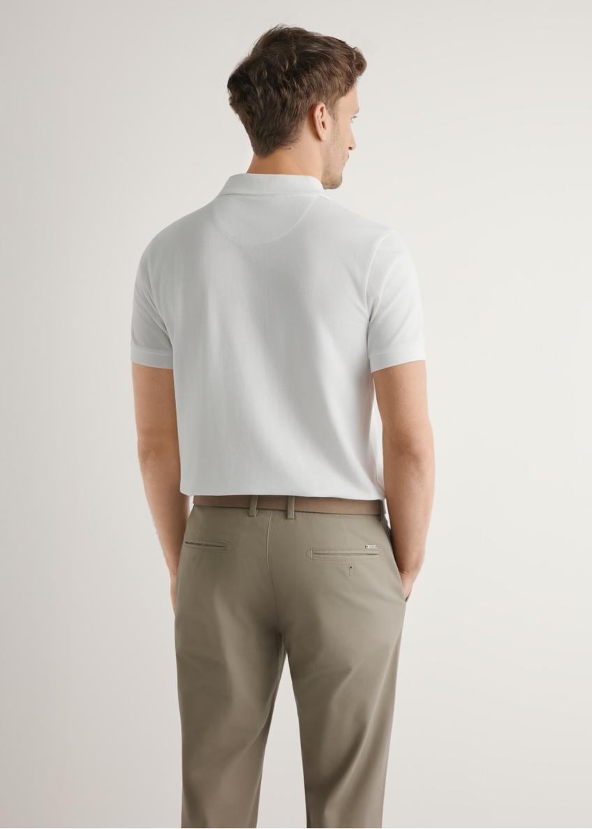 Kremowa koszulka polo z bawełny POLMT-0086-0B(W26)