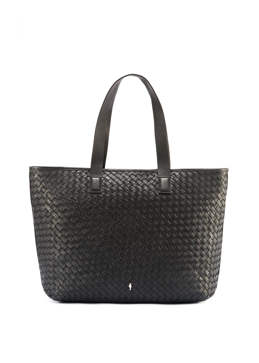 Skórzana czarna torebka shopper damska TORES-1107-99(W25)-08