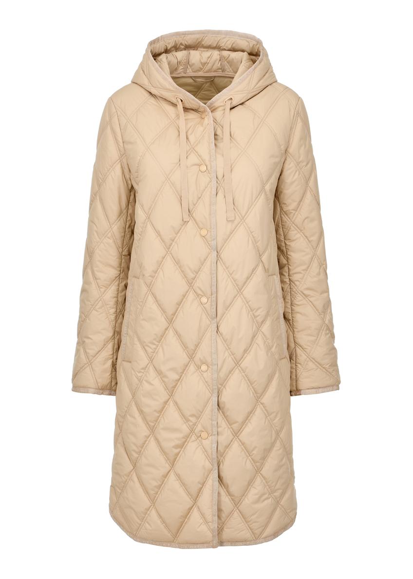 Beżowa kurtka pikowana ocieplana damska KURDT-0510-81(W24)-04