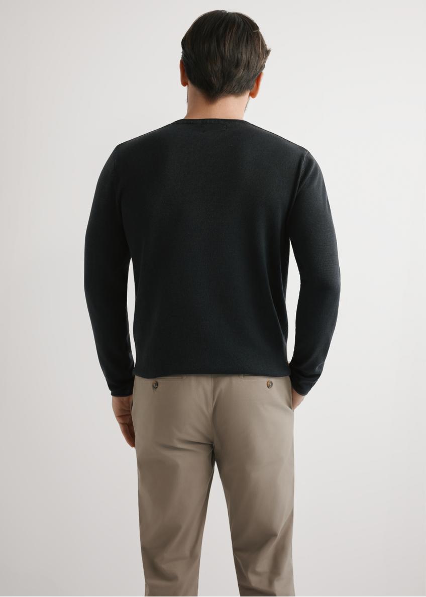 Bawełniany sweter męski w kolorze czarnym SWEMT-0100-99(W26)