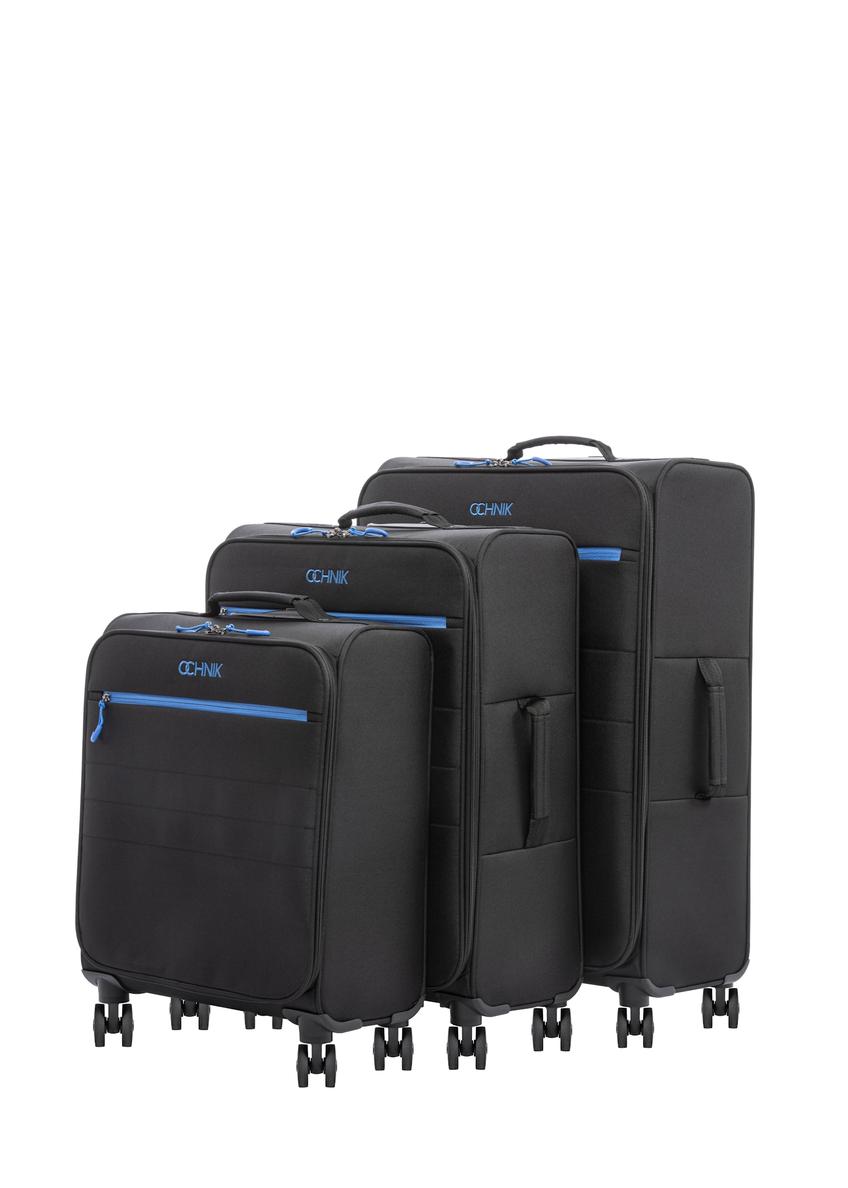 Komplet walizek na kółkach 19"/24"/28" WALNY-0045-99(W26), widok produktu skosem na białym tle.