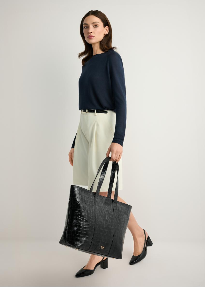 Torebka shopper damska croco TORES-0700C-9G(W26)