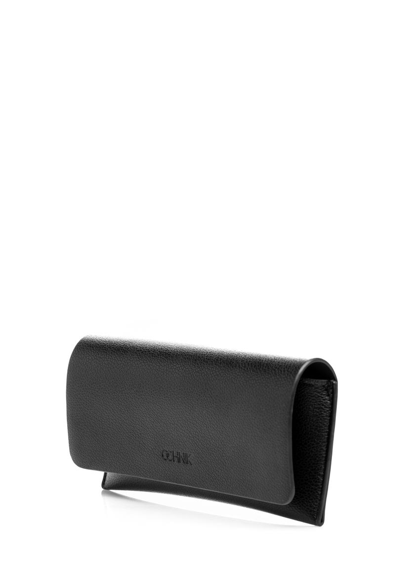 Czarne etui na okulary z imitacji skóry POREC-0434-99(W26)