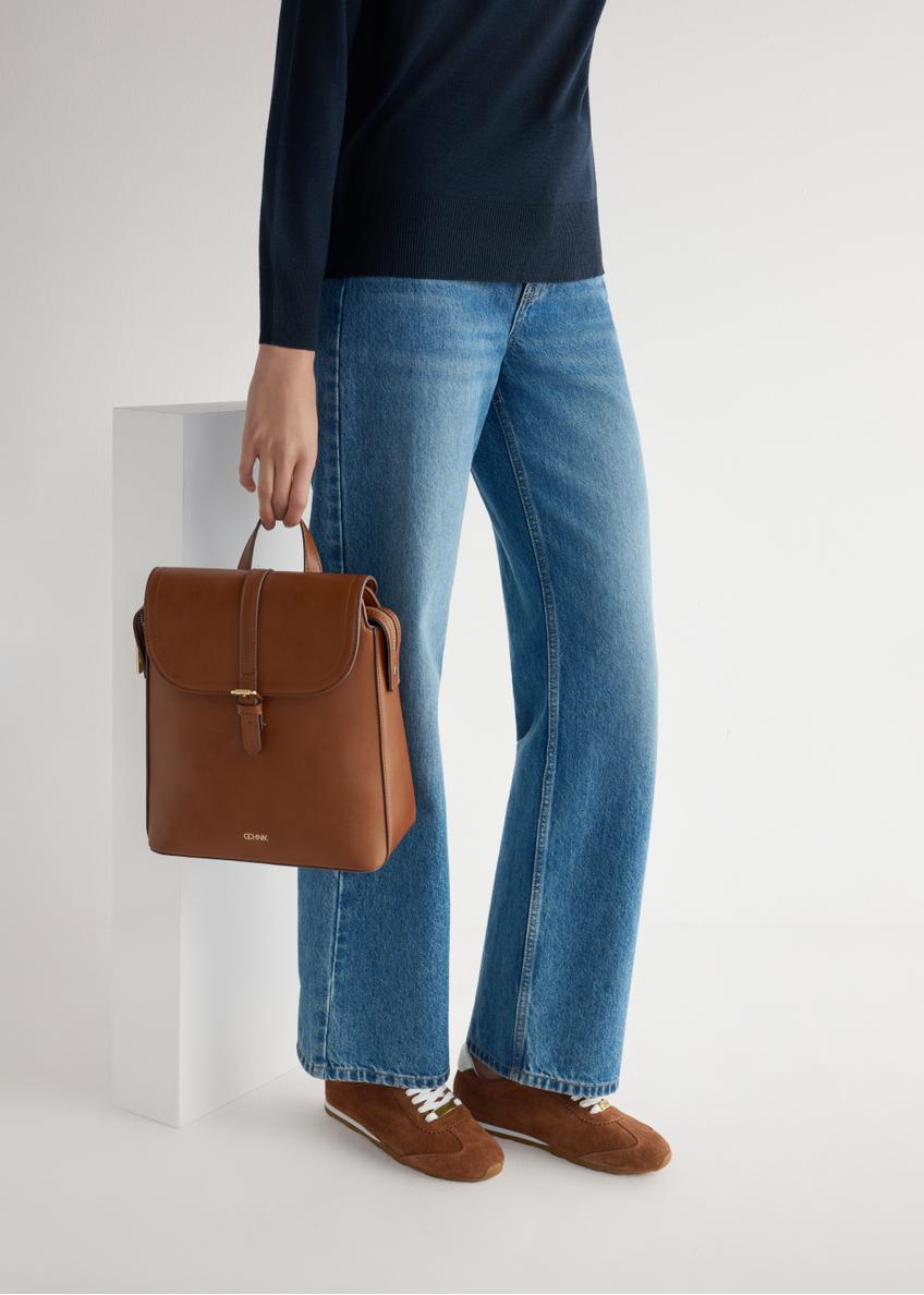 Zamszowe buty damskie w kolorze camelu BUTYD-1276-1D(W26)